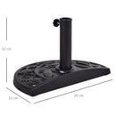 Outsunny 9kg Half Round Parasol Umbrella Base Resin Outdoor Garden Furniture
