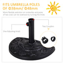 Outsunny 9kg Half Round Parasol Umbrella Base Resin Outdoor Garden Furniture