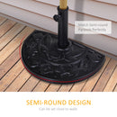 Outsunny 9kg Half Round Parasol Umbrella Base Resin Outdoor Garden Furniture