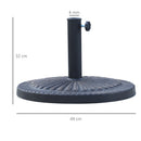 Outsunny 14kg Garden Parasol Base, Round Resin Sun Umbrella Base, Bronze