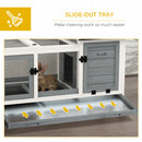 PawHut Wooden Rabbit Hutch, Small Animal House w/ Wheels, Removable Tray