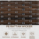 Outsunny Rattan Sofa Sets with Footstool - Brown