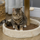 PawHut 44cm Cat Tree with Sisal Cat Scratching Post, Toy Ball - Brown