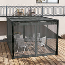 Outsunny Pergola with Retractable Roof and Netting, Dark Grey