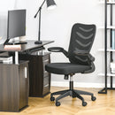 Vinsetto Mesh Office Chair for Home Swivel Task Desk Chair with Lumbar Back Support Flip-Up Arm Adjustable Height Black Computer w/
