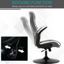 Vinsetto Gaming Chair Ergonomic Computer Chair with Adjustable Height Pedestal Base Home Office Desk Chair PVC Leather Exclusive Swivel Chair Grey and White Racing