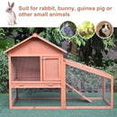 Pawhut Gold Red Wooden Rabbit Hutch