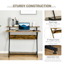 Computer Desk with Monitor Shelf and Storage R Shaped Gaming Study Writing Table for Home Office Brown Office