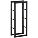 HOMCOM 100cm Metal Firewood Log Holder Rack Elevated Design, Base Side Rails