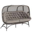 Outsunny 3 Seater Folding Outdoor Egg Chair w/ Flower Pattern, Holder Bags