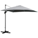 Outsunny 3(m) Cantilever Roma Parasol w/ Crank & Tilt, 360°Rotating, Light Grey