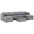 Outsunny 5PC PE Rattan Corner Sofa Set Outdoor Conservatory Furniture w/ Cushion