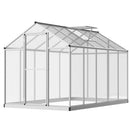Outsunny 10x6ft Aluminium Greenhouse with/ Door Window Galvanized Base PC Panel
