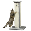 PawHut 81cm Cat Scratching Post w/ Sisal Rope, Hanging Ball, Soft Plush - Grey