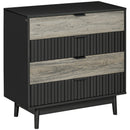 HOMCOM Chest of Drawers, 4 Drawer Storage Cabinet Organiser Bedroom, Grey