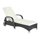 Outsunny Rattan Sun Lounger -  Black