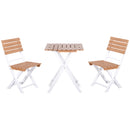 Outsunny 3Pcs Garden Bistro Set, Folding Outdoor Chairs and Table Set, Natural