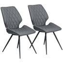 HOMCOM Mid-Century Dining Chairs Set of 2, Upholstered Accent Chairs, Grey