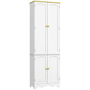 HOMCOM Freestanding Kitchen Cupboard 4-Door Storage Cabinet w/ 4 Shelves, White