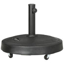 Outsunny 23.5kg Round Resin Garden Parasol Base for Poles of 38mm-48mm