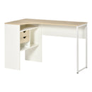 HOMCOM L-Shaped Corner Computer Desk Study Table w/ Storage Shelf - Light Brown