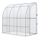 Outsunny Walk-In Lean to Wall Greenhouse w/ Zippered Door 214x118x212cm, White