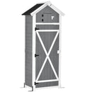 Outsunny Garden Storage Shed w/ Workstation, Asphalt Roof, 182x78x52.5cm, Grey