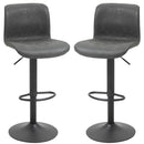 HOMCOM Retro Barstools Set of 2 PU Leather Adjustable Height Swivel Bar Chairs