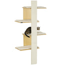 PawHut Four-Layer Cat Shelf Wall-Mounted Cat Tree w/ Cushions, Scratching Board