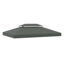 Outsunny 3x4m Gazebo Replacement Roof Canopy 2 Tier Top UV Cover Patio Deep Grey