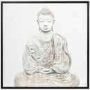 HOMCOM Gold Textured Canvas Wall Art Buddha for Living Room Bedroom, 83x83cm