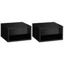 HOMCOM Floating Bedside Table Set of 2 Wall Mounted Nightstand W/ Drawer Black