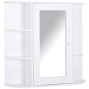 HOMCOM Wall Mounted Bathroom Cabinet w/ Mirror Single Door Storage Shelves