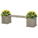 Outsunny Wooden Garden Planter & Bench Combination Garden Raised Bed Grey