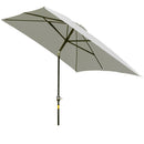 Outsunny 3x2m Patio Parasol Canopy Tilt Crank 6 Ribs Sun Shade Garden White