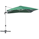 Outsunny 3 x 3(m) Cantilever Roma Parasol Garden Umbrella with Cross Base Green