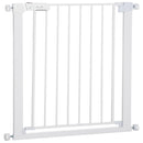 Pawhut Pet Safety Gate Door Barrier Dog Metal Indoor Fence White 75-82cm