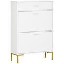 HOMCOM Modern Storage Cabinet with Flip Doors and Drawer for 12 Pairs of Shoes