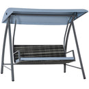 Outsunny Garden Rattan Swing Chair Swinging Hammock w/ Cushion Mixed Grey
