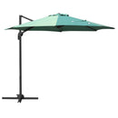 Outsunny Cantilever Roma Parasol 360° Rotation w/ Hand Crank & Base, Green