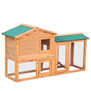 PawHut Wood Rabbit Hutch Pet House Water-Resistant w/Ramp Solid Outdoor Pet Cage