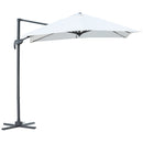 Outsunny Square Cantilever Roma Parasol 360° Rotation w/ Hand Crank, White