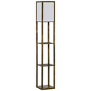HOMCOM Floor Lamp Reading Lamp with 3-Tier Storage Shelf for Home Office Brown