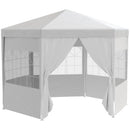 Outsunny 3.9m Outdoor Gazebo Canopy Party Tent with 6 Removable Side Walls