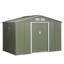 Outsunny 9 X 6FT Outdoor Storage Garden Shed Sliding Door Galvanised Metal Green