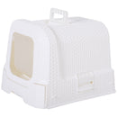 Pawhut Large Litter Box Self Cat Toilet Fully Enclosed Kitten Pan w/Scoop White