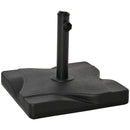 Outsunny 20KG Square Patio Umbrella Base, Fits ?32mm,?38mm,?48mm Pole - Black