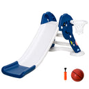 HOMCOM Kids Slide with Basketball Hoop Toddler Climber Freestanding Slider