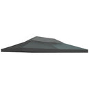 Outsunny 3x4m Gazebo Replacement Roof Canopy 2 Tier Top UV Cover Charcoal Grey