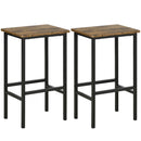 HOMCOM Industrial Bar Stools Set of 2, Kitchen Bar Chairs Home Pub Rustic Brown